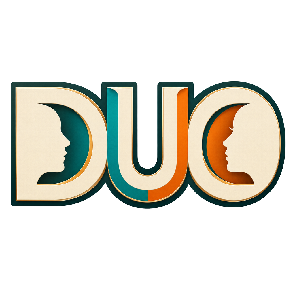 Logo DUO — deux profils face à face